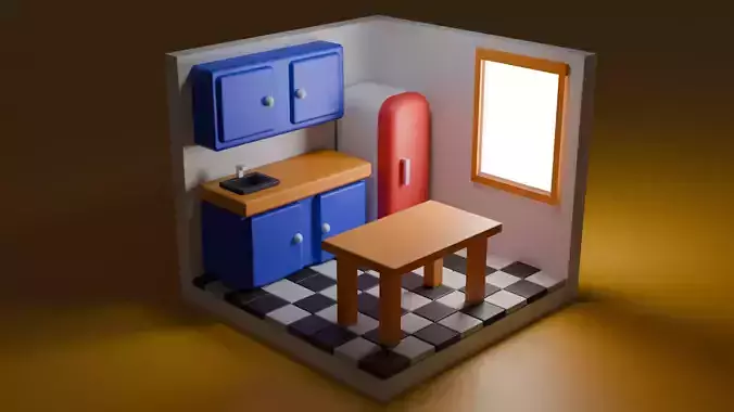 stylized kitchen