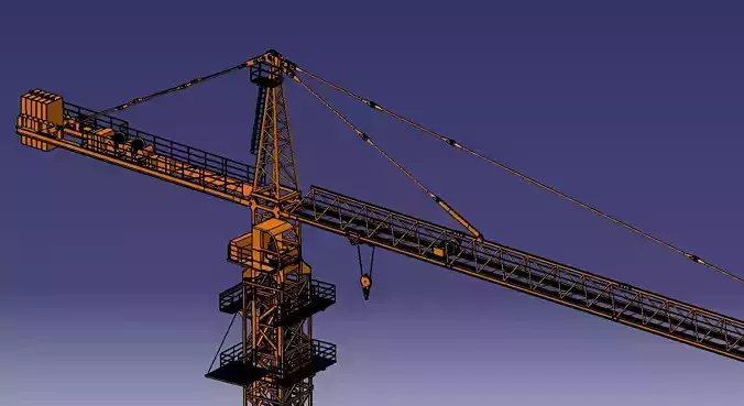 Combined tower crane numerical model Low-poly 3D model