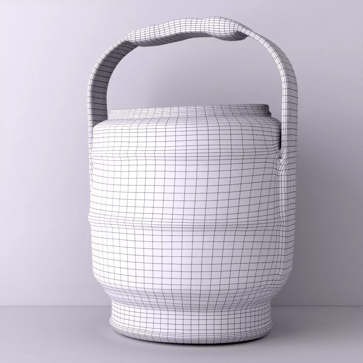 Antique Chinese Round Wedding Basket 3D model_1