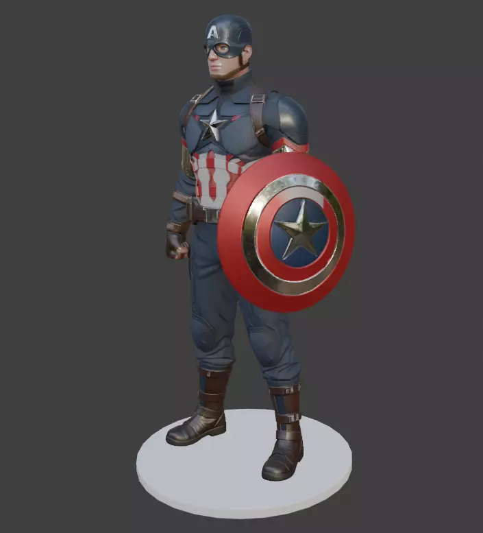 Captain America 3D Model 3D Printing 3D print model_1