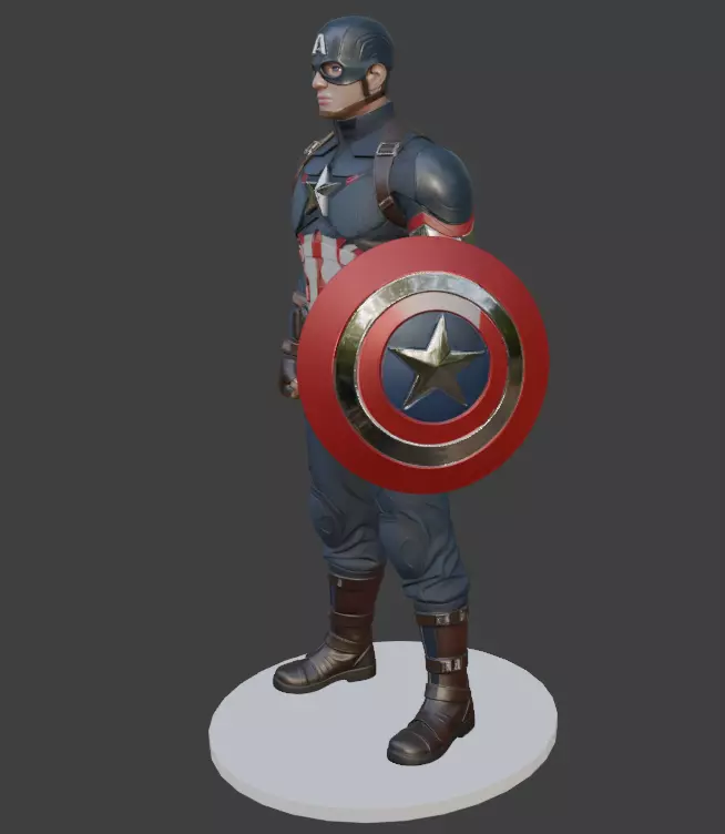 Captain America 3D Model 3D Printing 3D print model_4