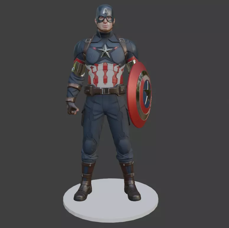 Captain America 3D Model 3D Printing 3D print model_0