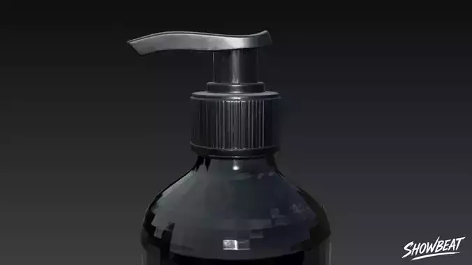Black Pump Bottle Low-poly 3D model 5