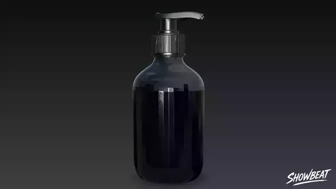 Black Pump Bottle Low-poly 3D model 3