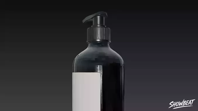 Black Pump Bottle Low-poly 3D model 4