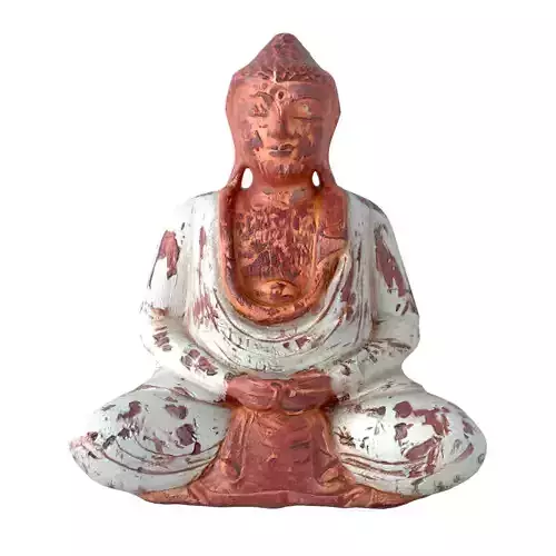 Antique Green and Gold Sitting Buddha