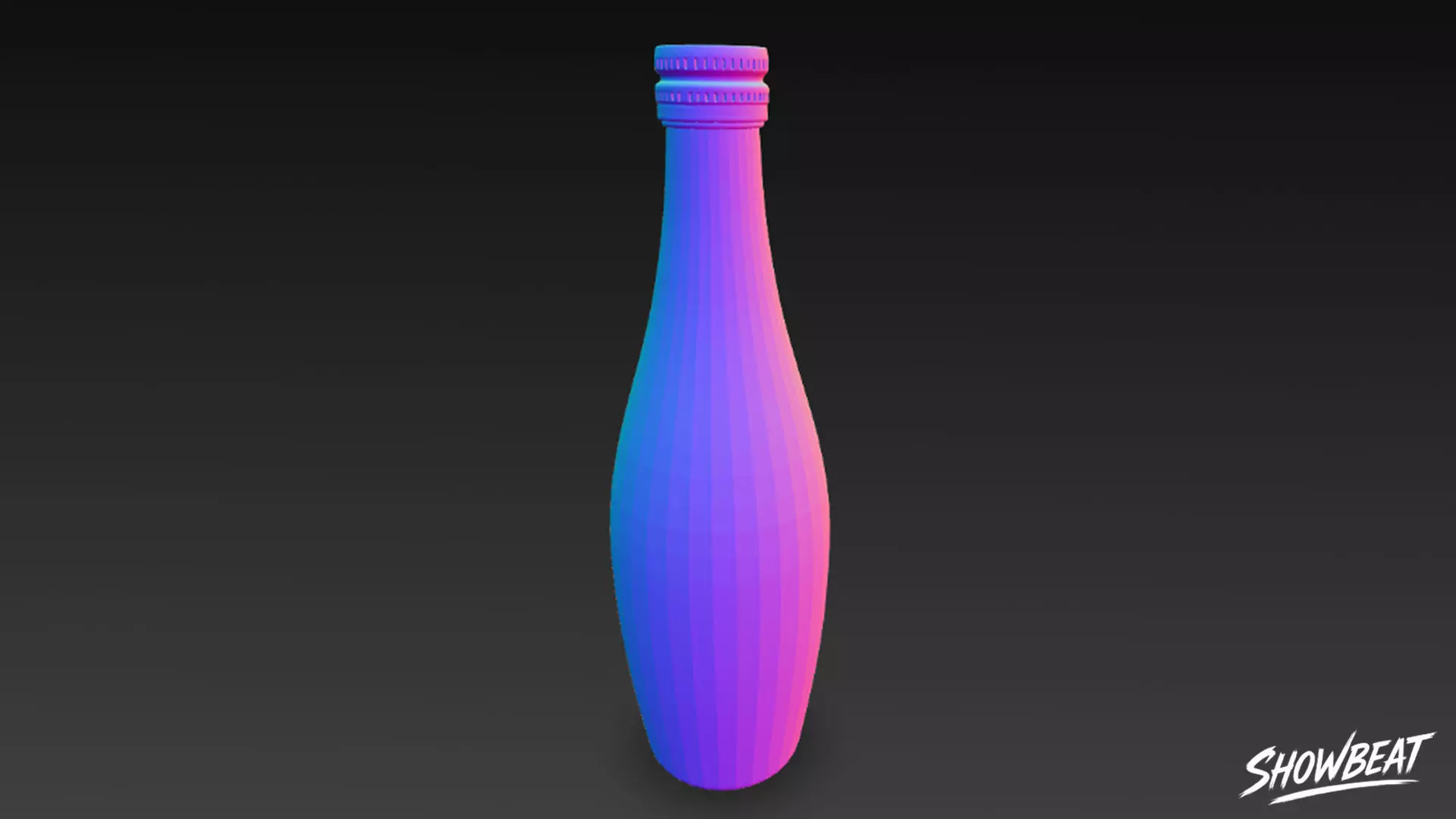 Green Glass Bottle Low-poly 3D model_6