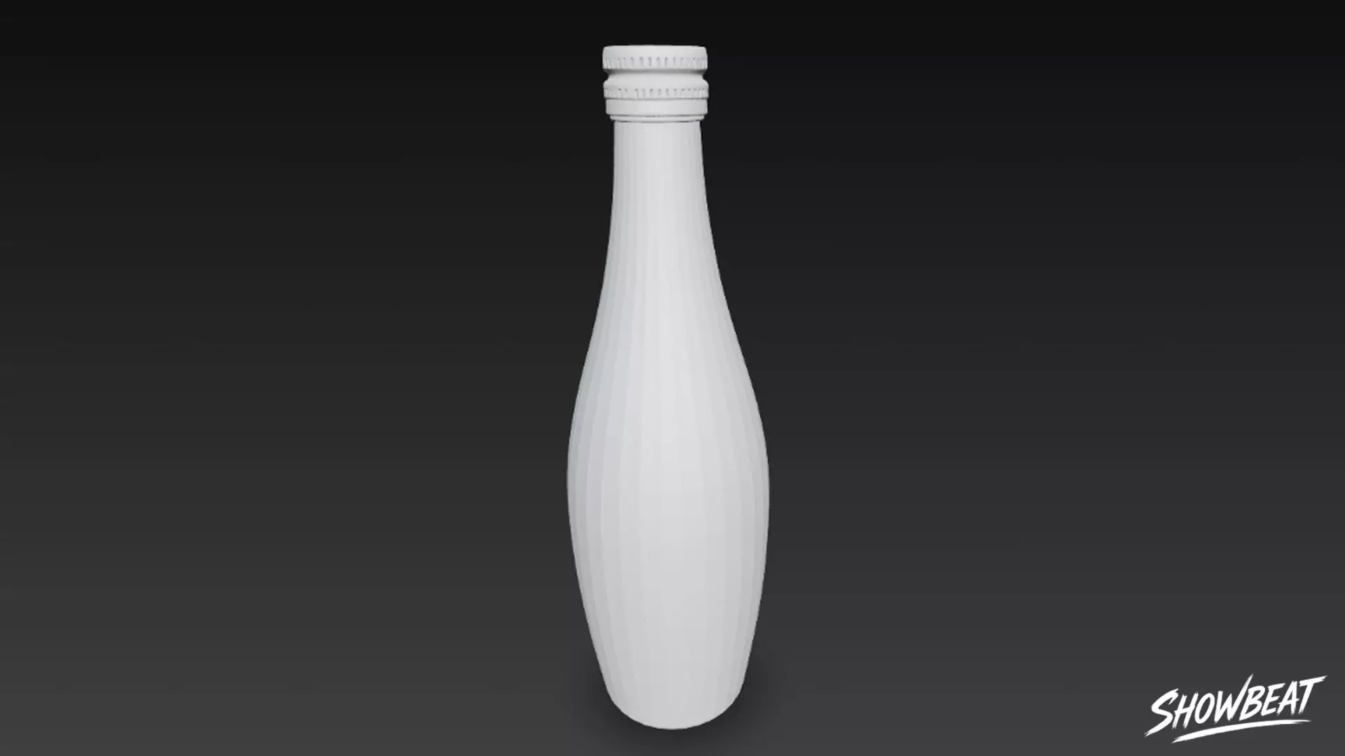 Green Glass Bottle Low-poly 3D model_7