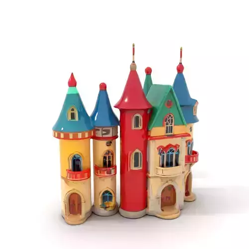 Vibrant Fantasy Castle model pack