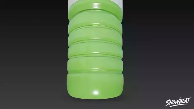 Green Plastic Bottle Low-poly 3D model 5