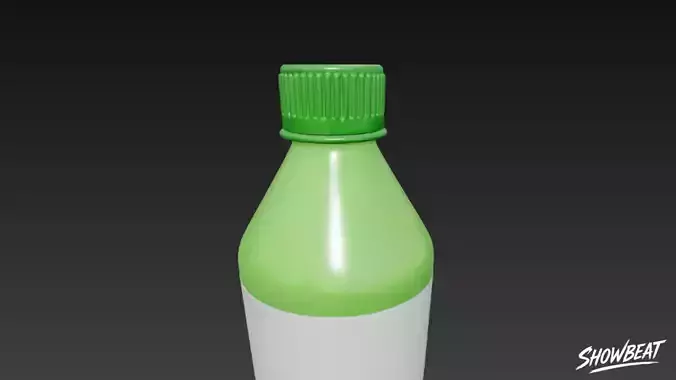 Green Plastic Bottle Low-poly 3D model 6