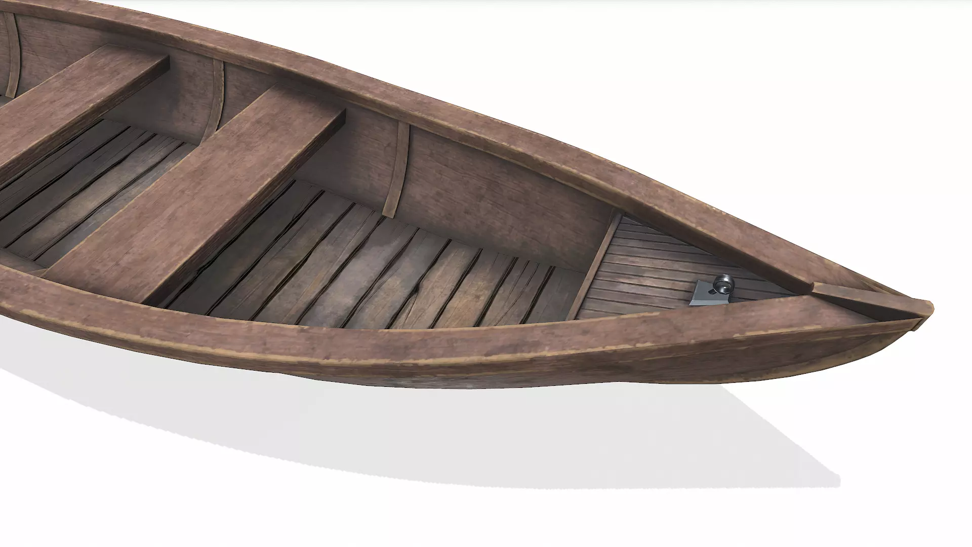 Wooden Boat With Cabin Low-poly PBR Low-poly 3D model_25