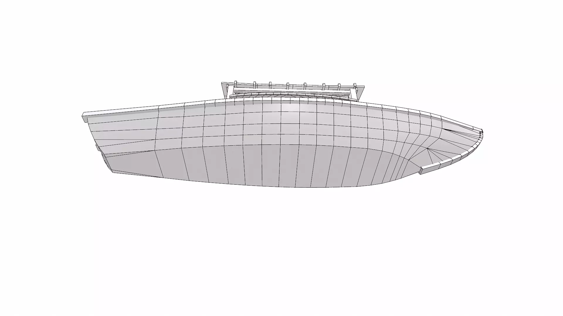 Wooden Boat With Cabin Low-poly PBR Low-poly 3D model_37