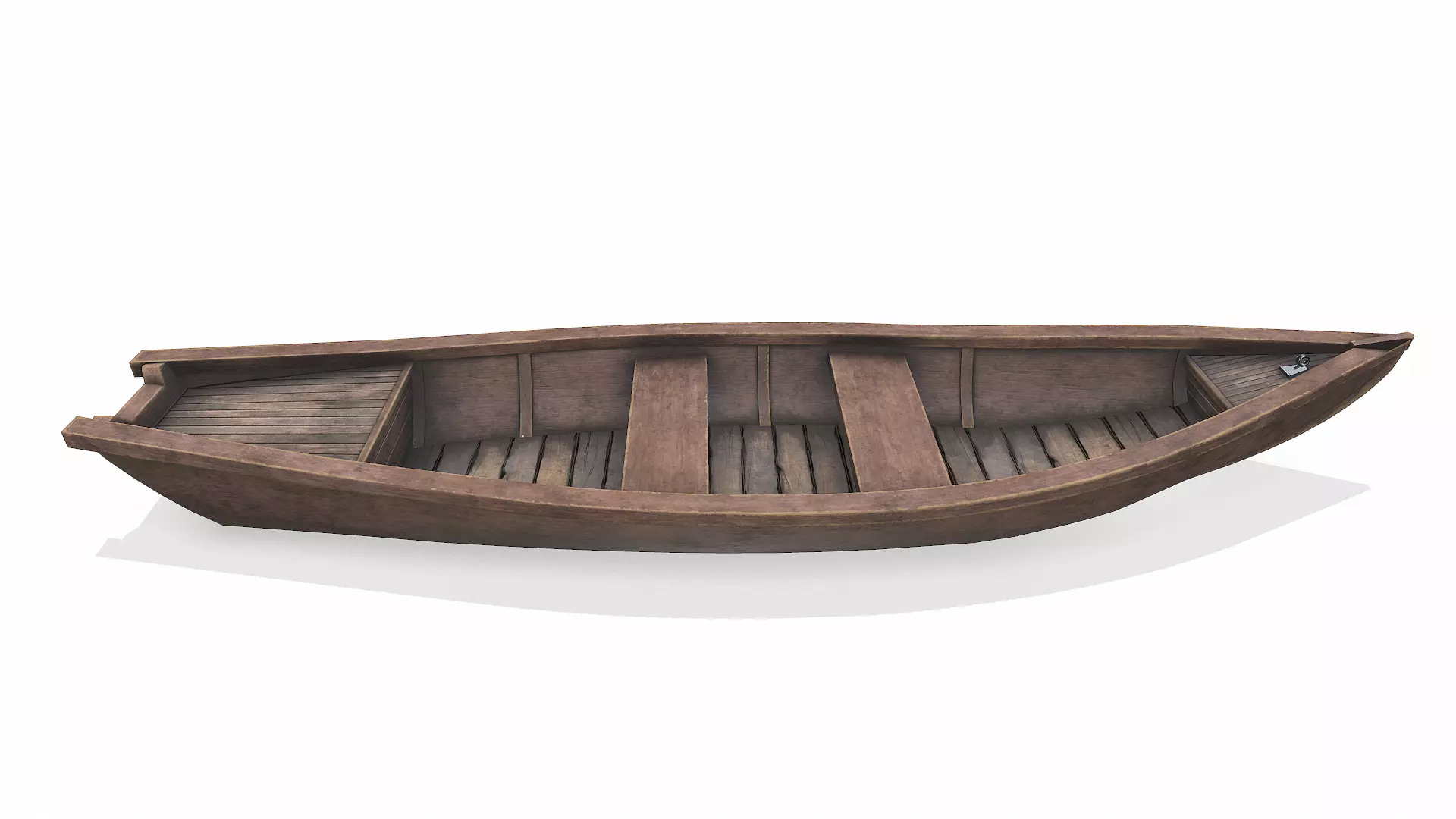 Wooden Boat With Cabin Low-poly PBR Low-poly 3D model_14