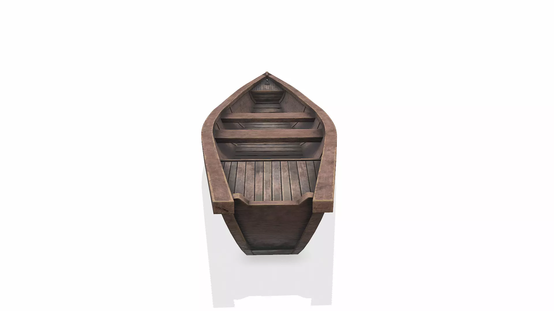 Wooden Boat With Cabin Low-poly PBR Low-poly 3D model_10