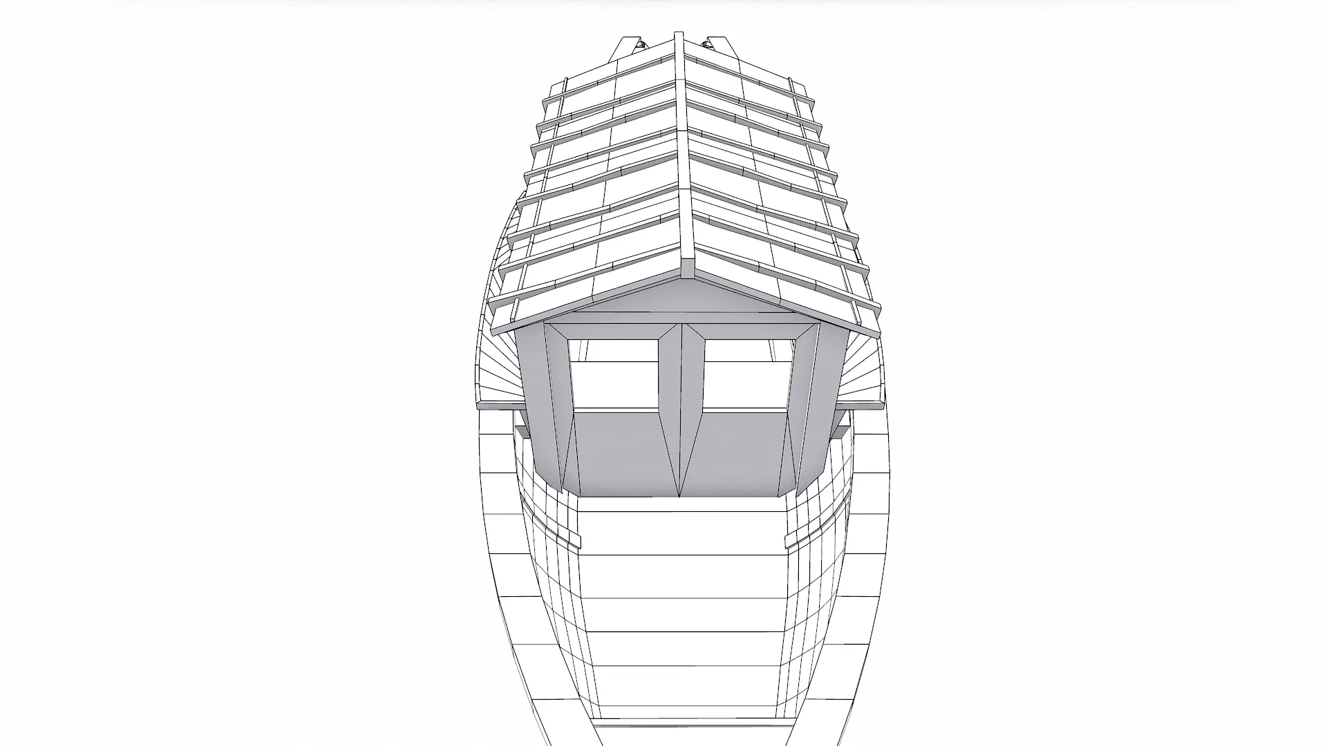 Wooden Boat With Cabin Low-poly PBR Low-poly 3D model_39