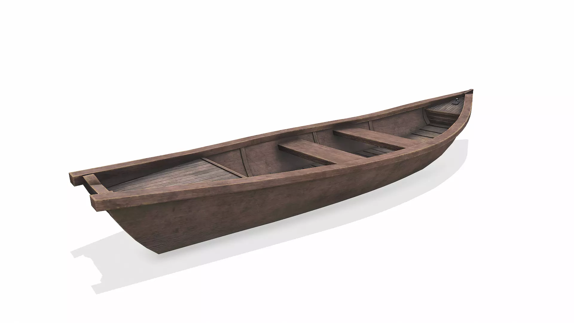 Wooden Boat With Cabin Low-poly PBR Low-poly 3D model_12