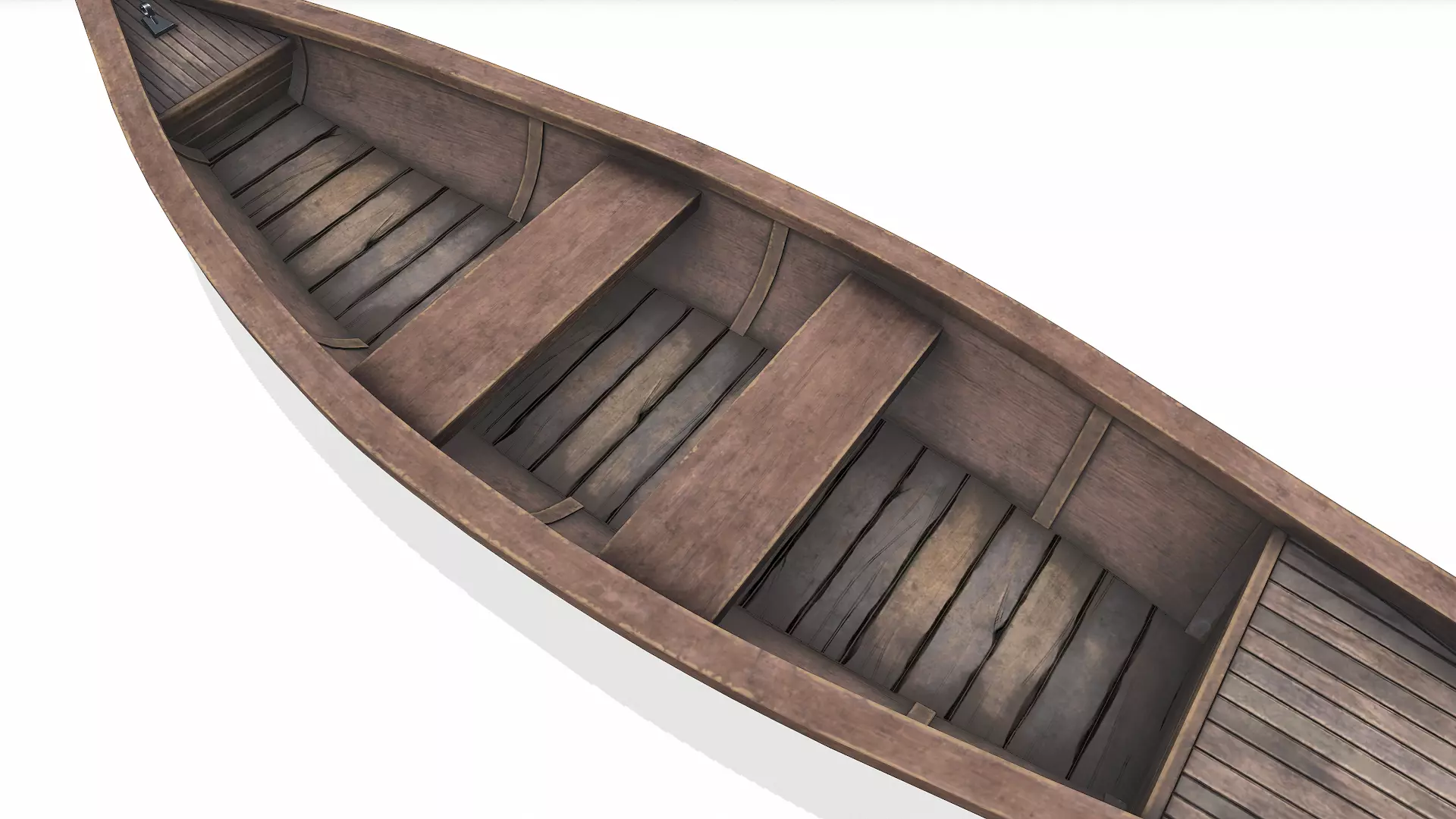 Wooden Boat With Cabin Low-poly PBR Low-poly 3D model_21