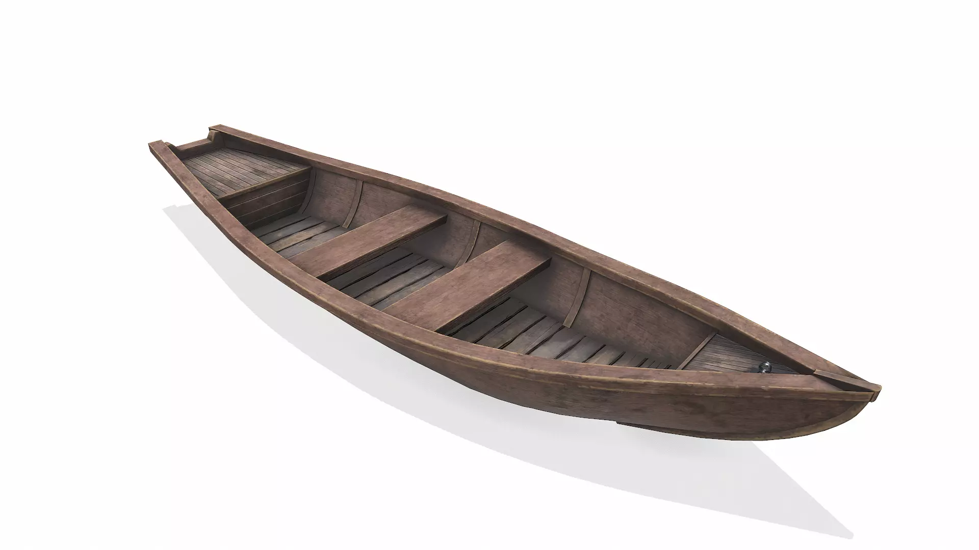 Wooden Boat With Cabin Low-poly PBR Low-poly 3D model_17