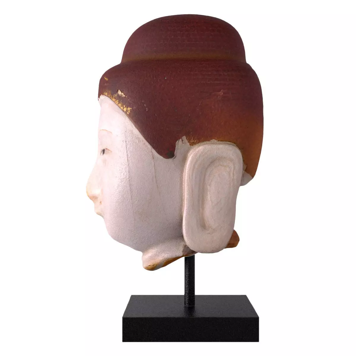 Antique marble Buddha head 3D model_3