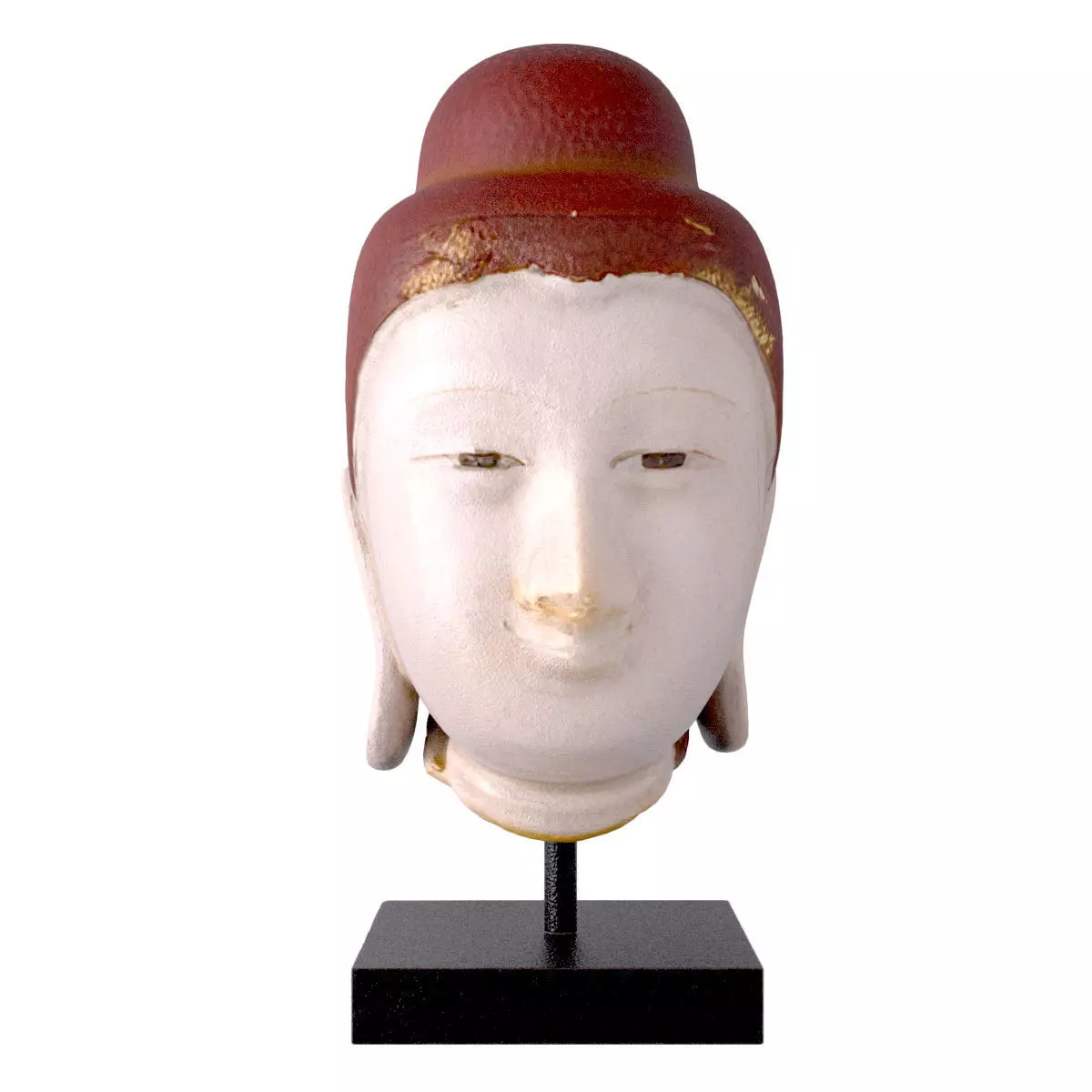 Antique marble Buddha head 3D model_1