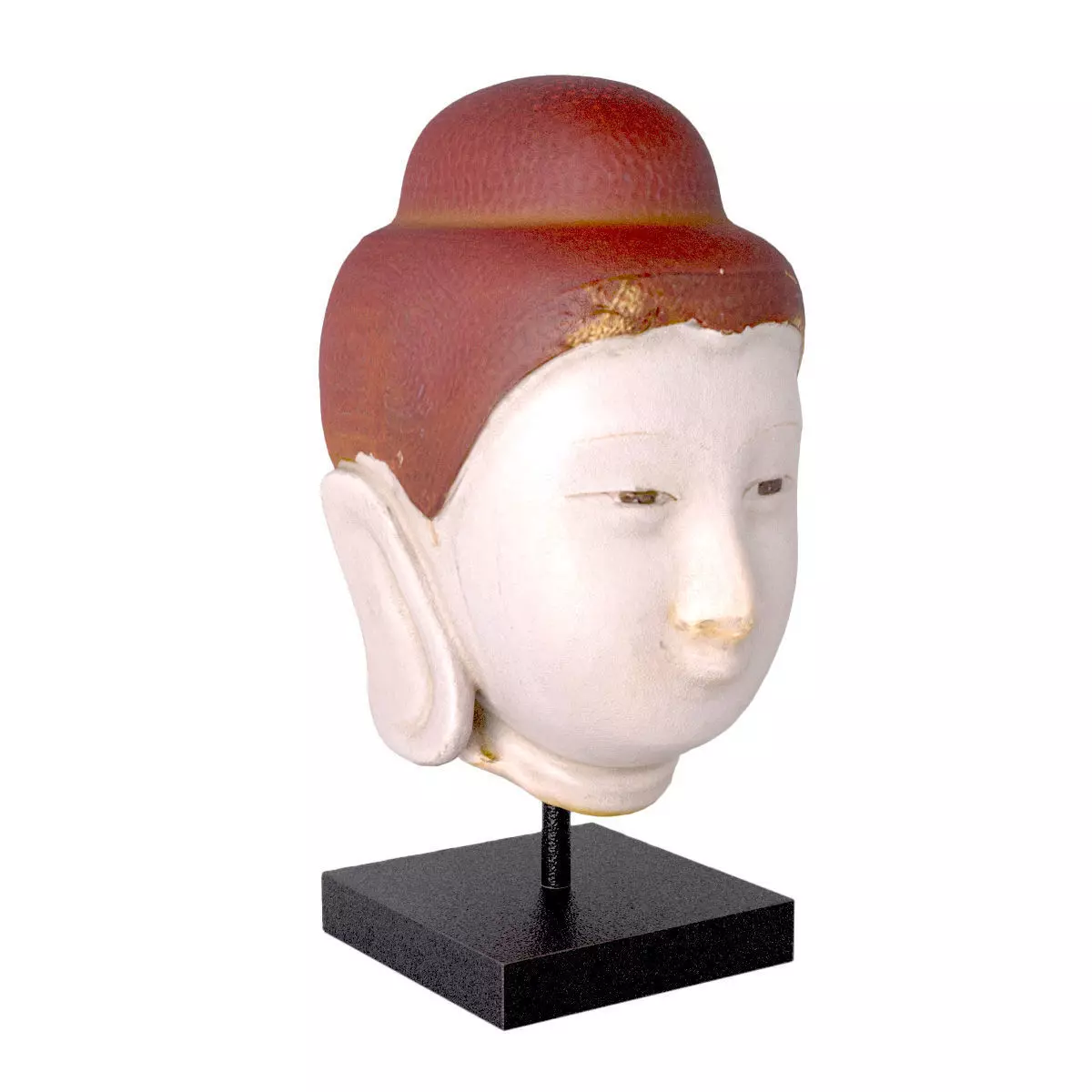 Antique marble Buddha head 3D model_0