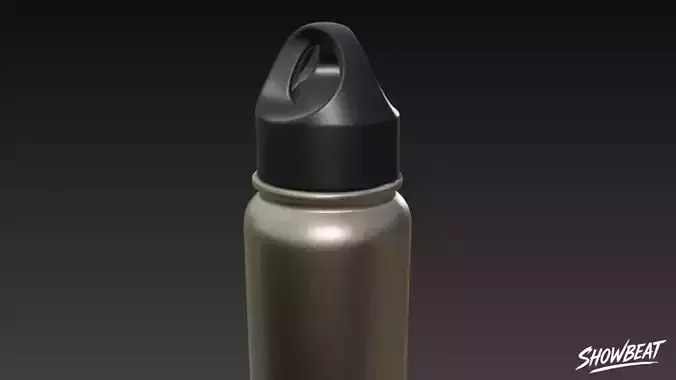 Stainless Steel Water Bottle Low-poly 3D model 4