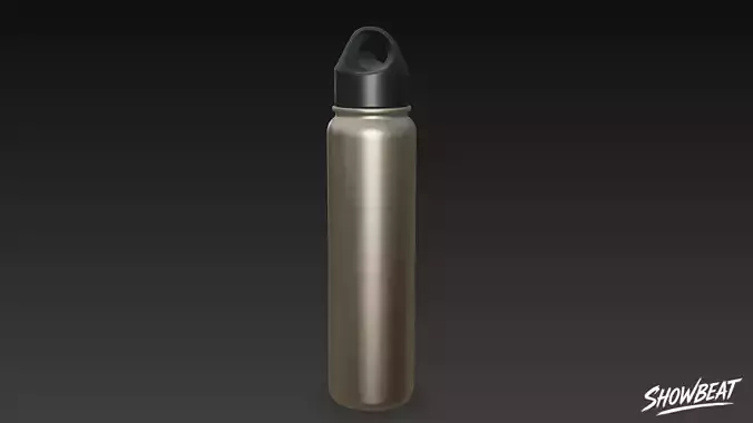 Stainless Steel Water Bottle Low-poly 3D model 2
