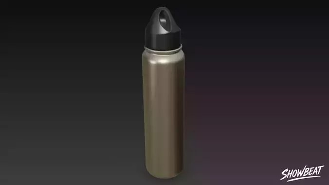 Stainless Steel Water Bottle Low-poly 3D model 3