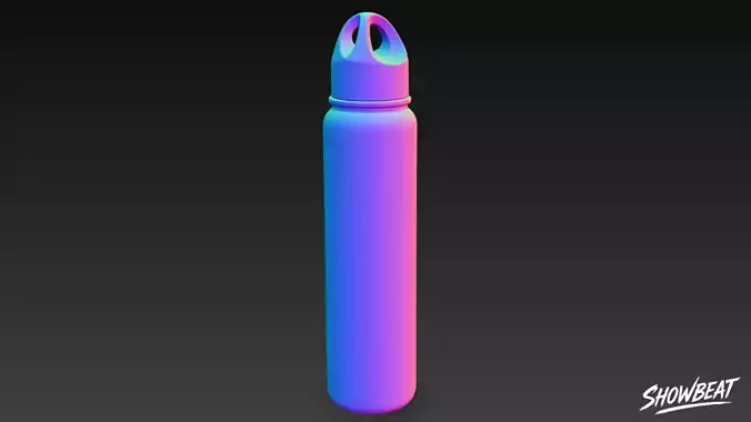 Stainless Steel Water Bottle Low-poly 3D model 6