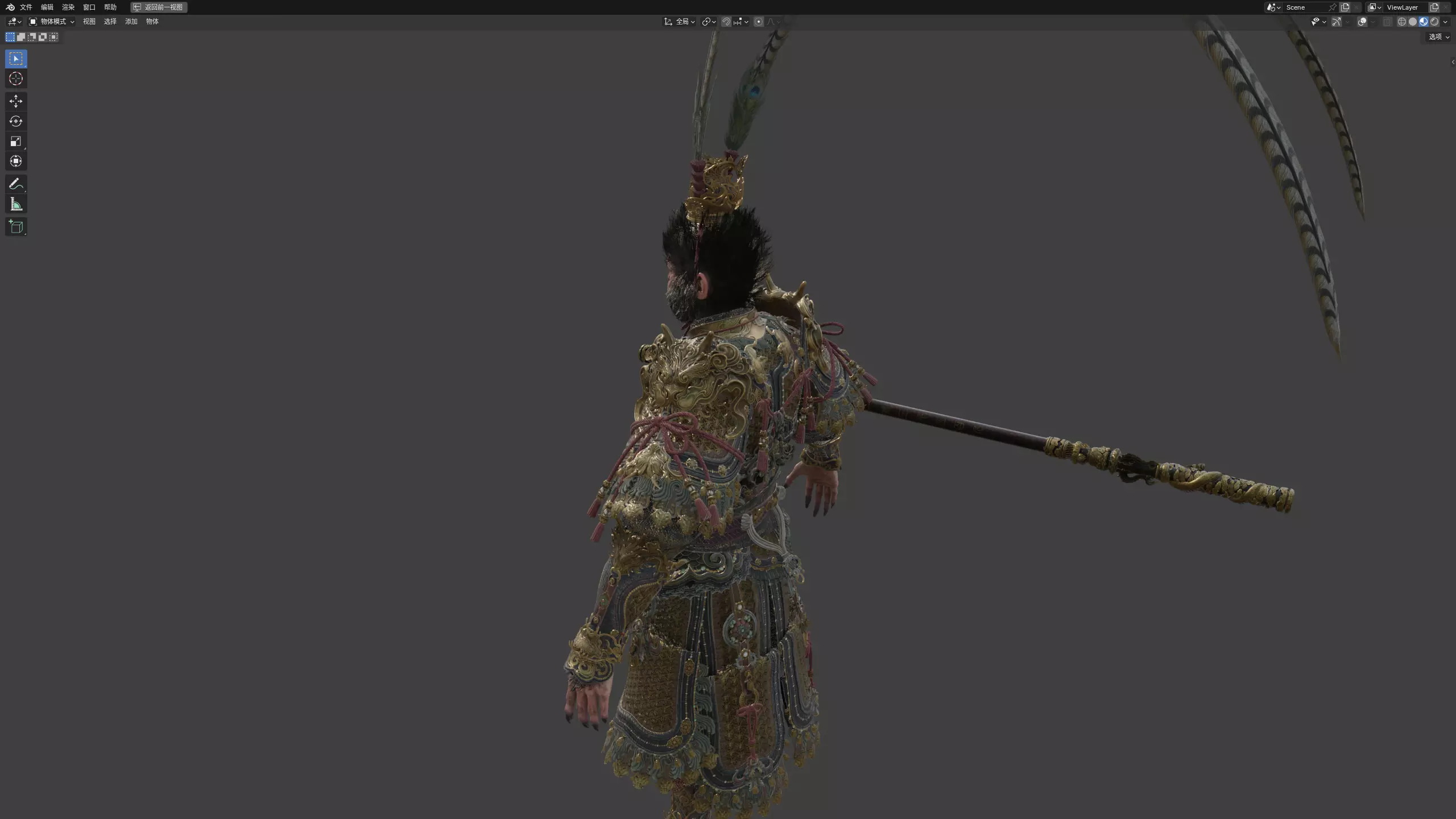 Sun Wukong 3D Character - PBR Chinese Monkey King Warrior 3D model_8