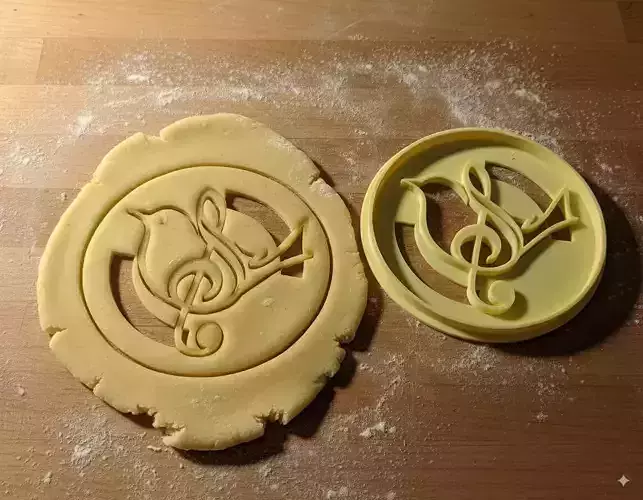 Bird and Music Note Cookie Cutter