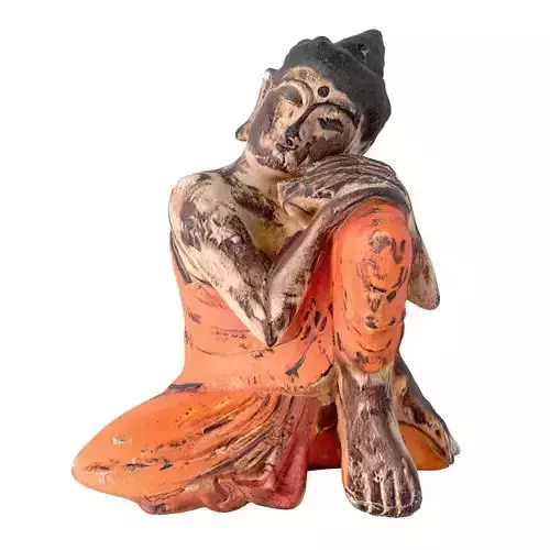 Antique Resting Wooden Buddha