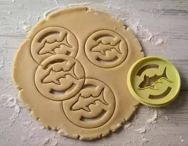 Shark Cookie Cutter 3D Print Model Kitchen Tool