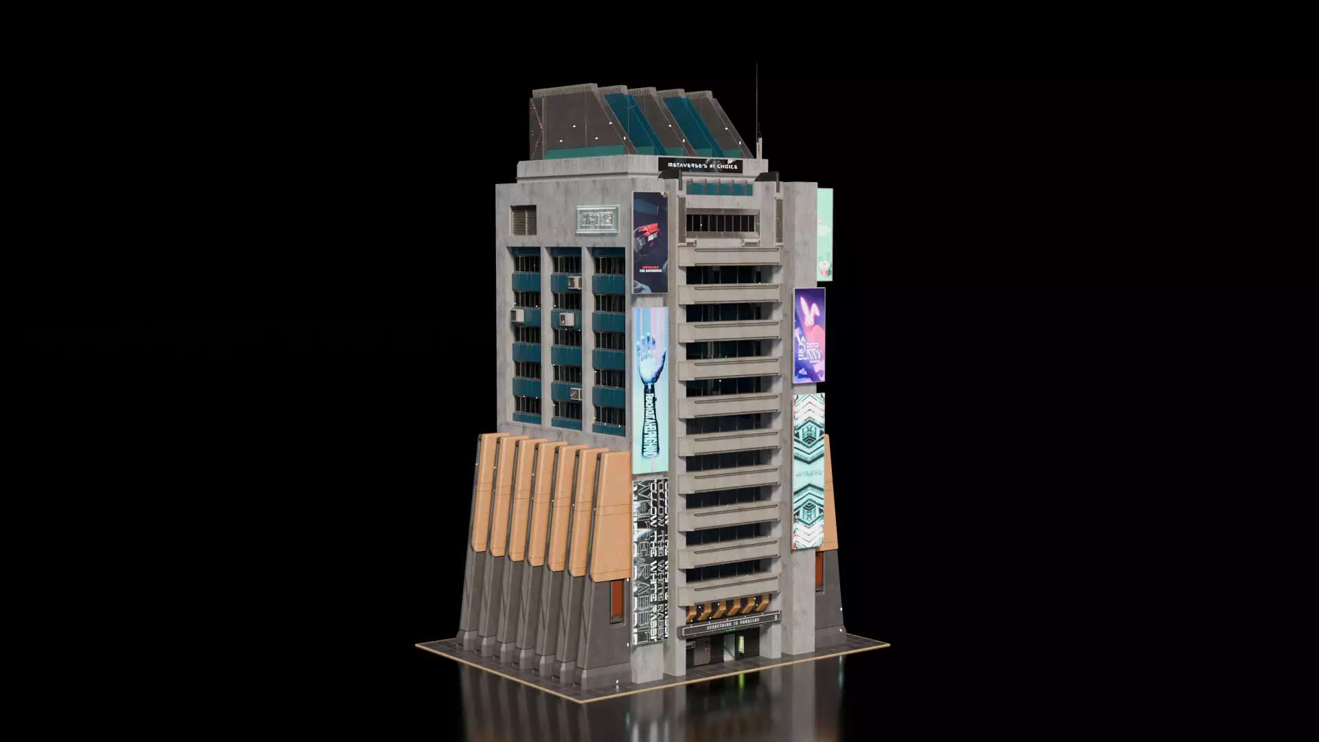 Cyberpunk building 24 3D model_0