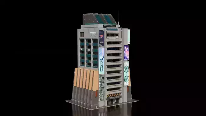 Cyberpunk building 24 3D model