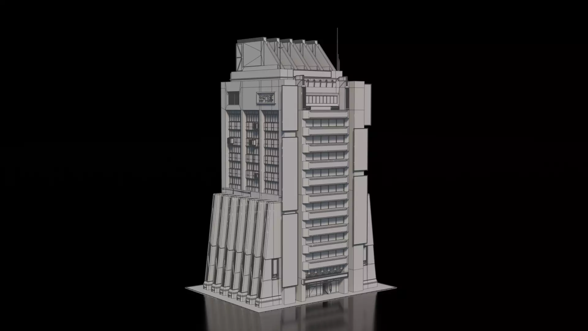 Cyberpunk building 24 3D model_2