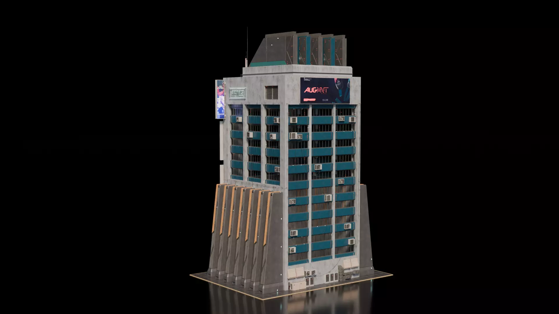 Cyberpunk building 24 3D model_1
