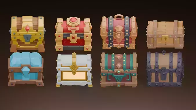 Fantasy Treasure Chest 3D Model Collection - Game Asset Pack