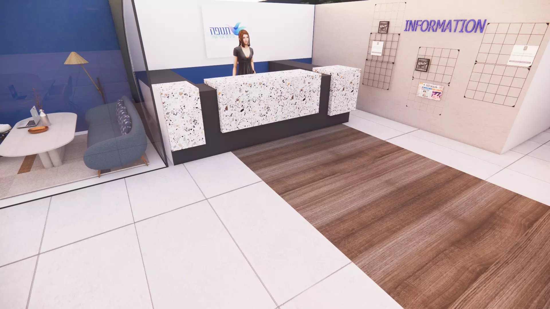 modern office interior design- 3D model_4