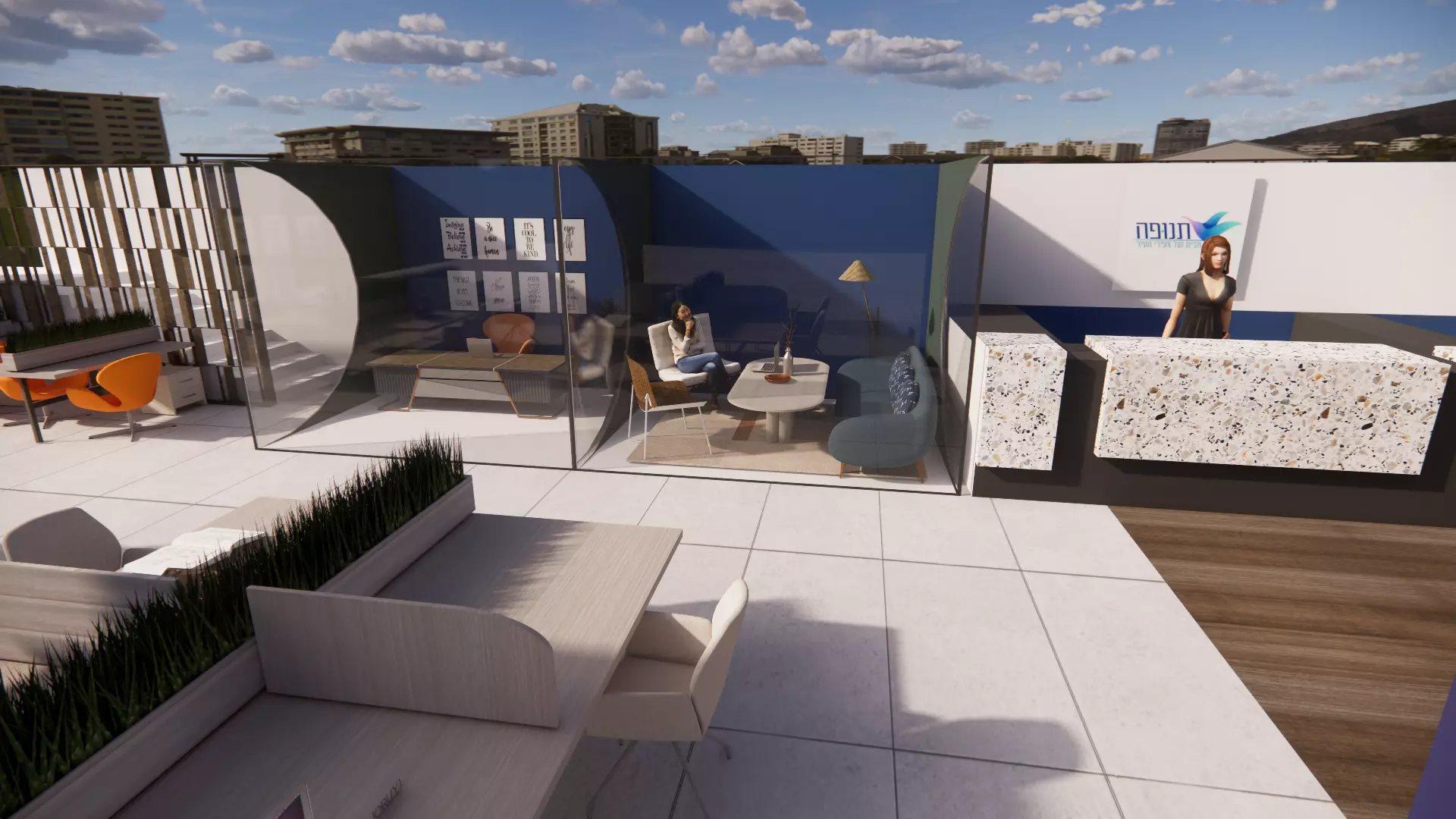 modern office interior design- 3D model_8