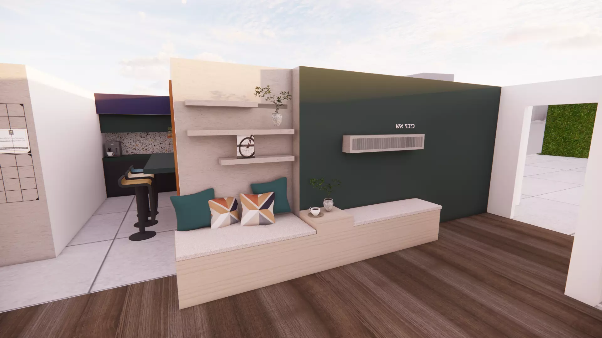 modern office interior design- 3D model_0