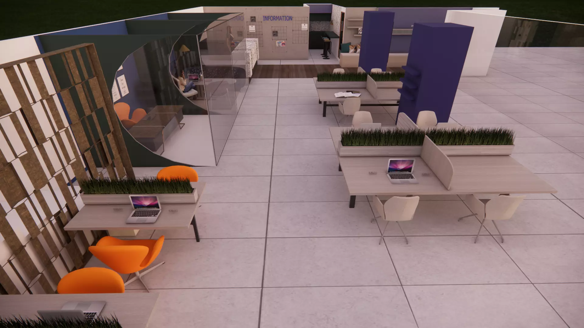 modern office interior design- 3D model_6