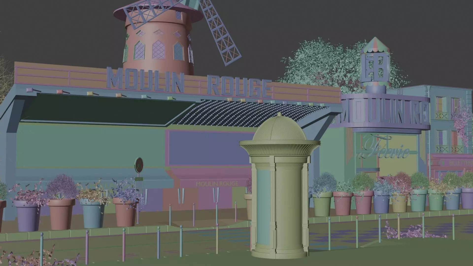 Moulin Rouge Cabaret Low-poly 3D model_14