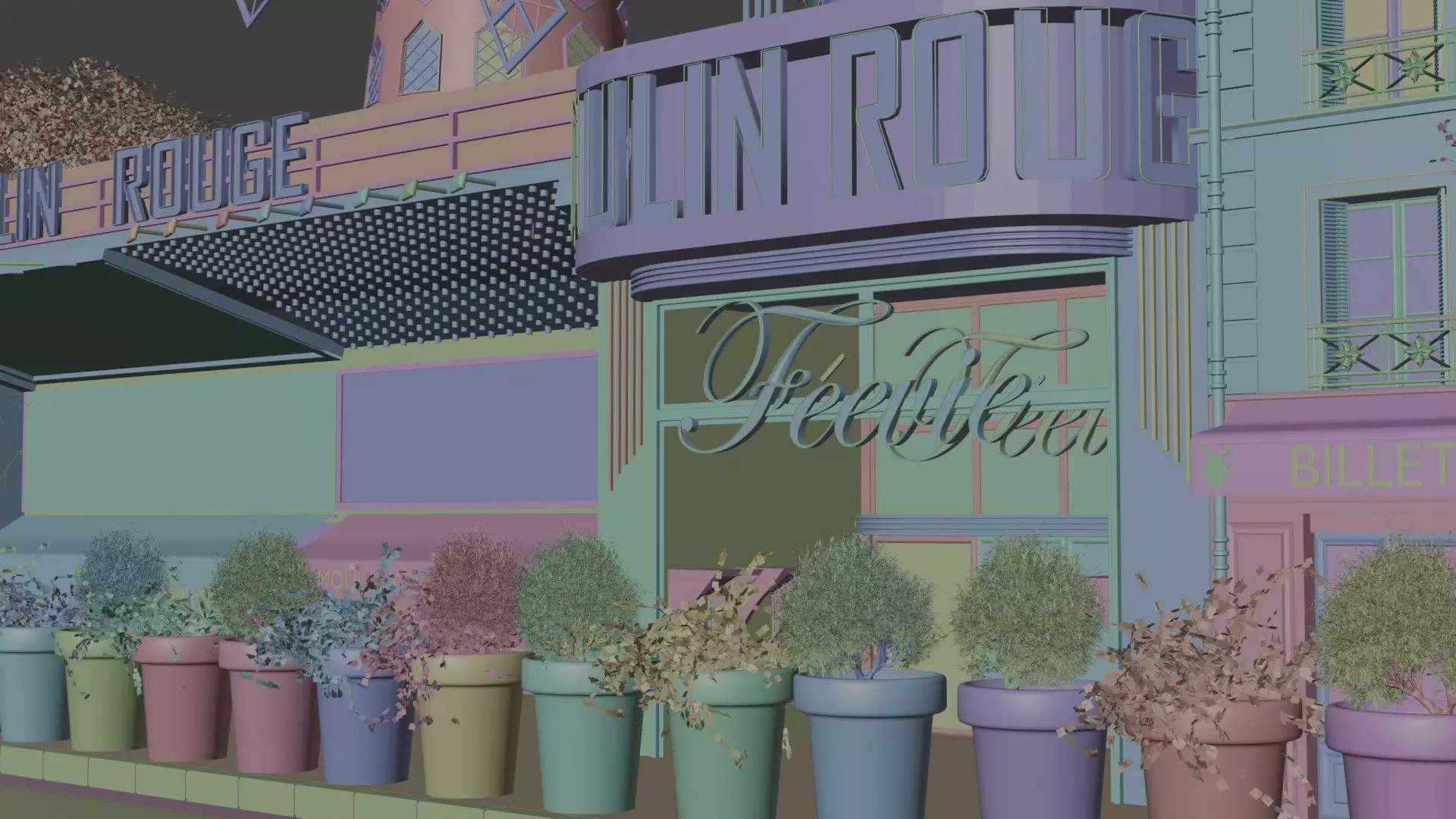 Moulin Rouge Cabaret Low-poly 3D model_19