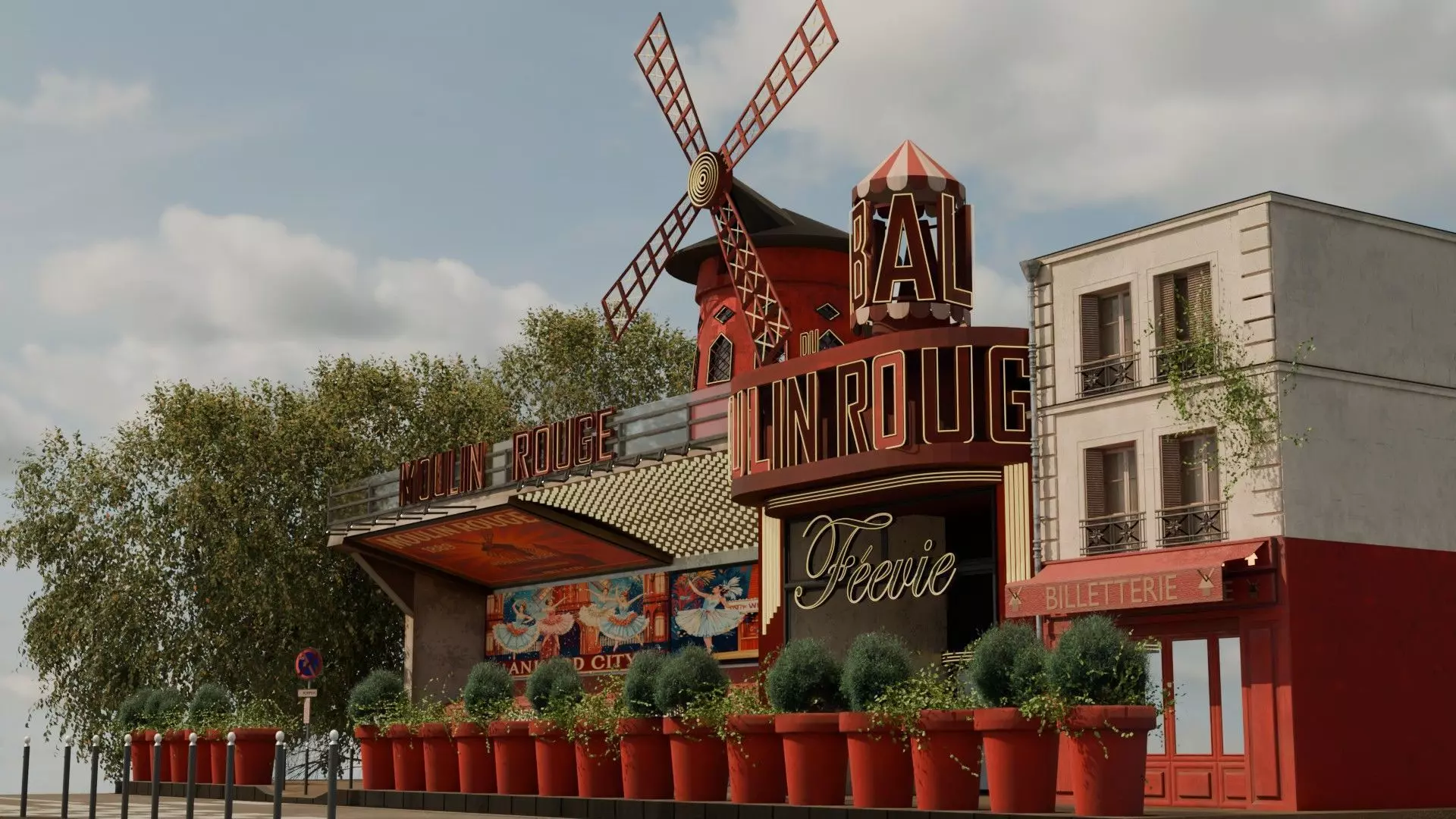 Moulin Rouge Cabaret Low-poly 3D model_2