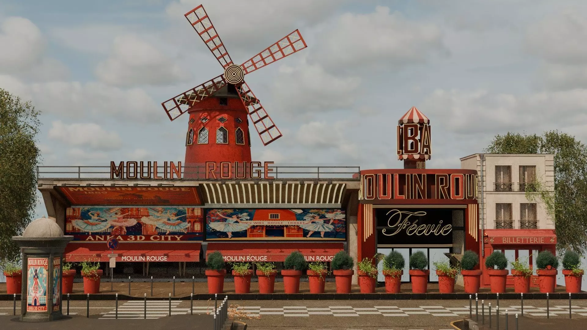 Moulin Rouge Cabaret Low-poly 3D model_0