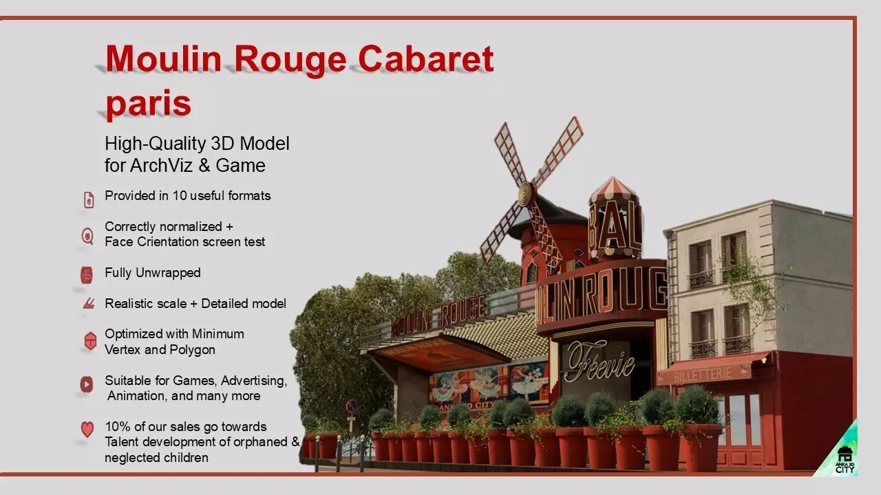 Moulin Rouge Cabaret Low-poly 3D model_1