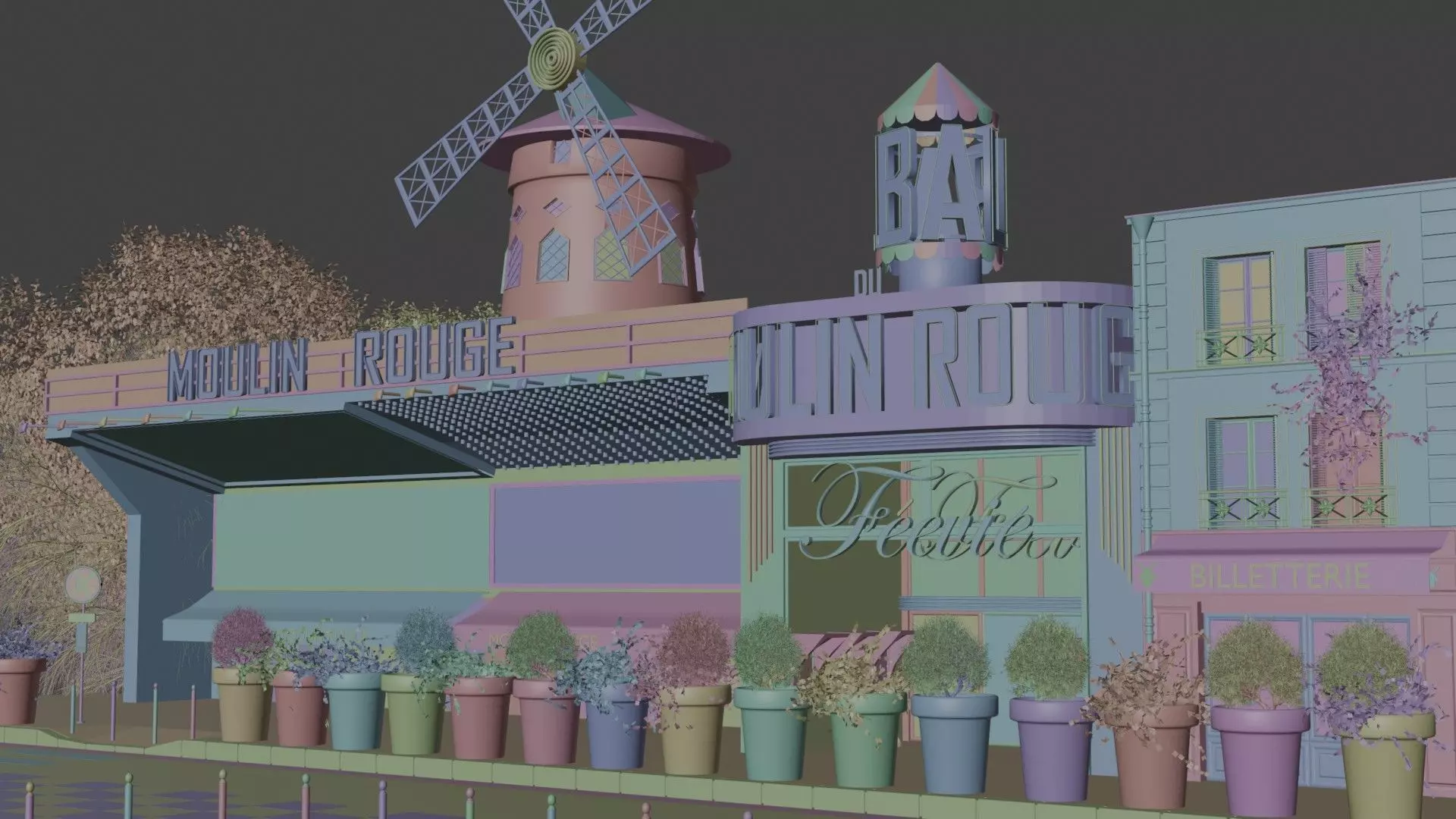 Moulin Rouge Cabaret Low-poly 3D model_21