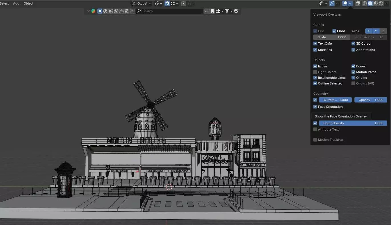 Moulin Rouge Cabaret Low-poly 3D model_15